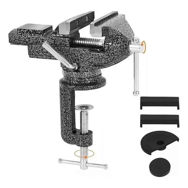 Tornillo De Banco Universal Con Cabeza Giratoria De 80mm Fnbrli Ligero Ajuste Rápido