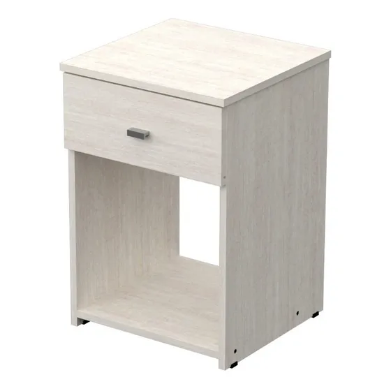 Mesa De Luz Melamina 1 Cajon Estante Poco Espacio Color Venezia Mosconi