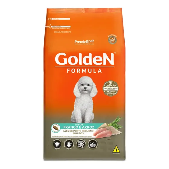 Golden Formula cães adultos de pequeno porte frango e arroz 15kg