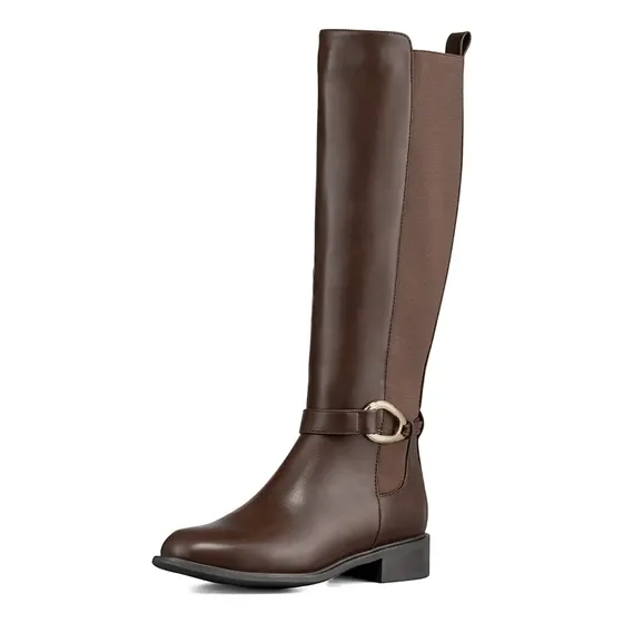 Bota Larga Mujer Casual Eco Cuero Moda Clasico Weide Zs70