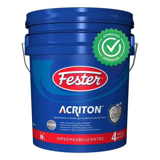 Fester Acriton 4 Años Proshield Max 19l ¡seca En 30 Min! Acabado Mate Color Blanco