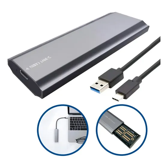 Case SSD M.2 NVMe X-DRIVE USB 3.0 Prata Compatível Até 4TB