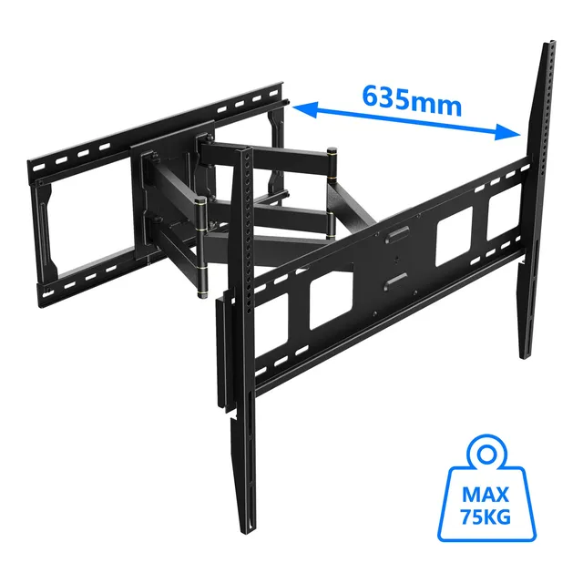 Soporte Tv Pared Con 635mm Brazo Largo Inclinable Giratorio