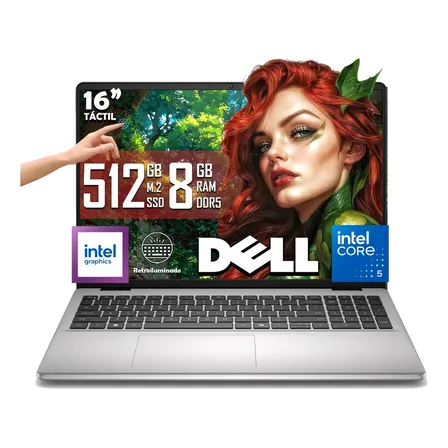 Laptop Dell Dc16251 Intel Core 5 120u 512gb Ssd 8gb Ram Ddr5 Touch Retroiluminado