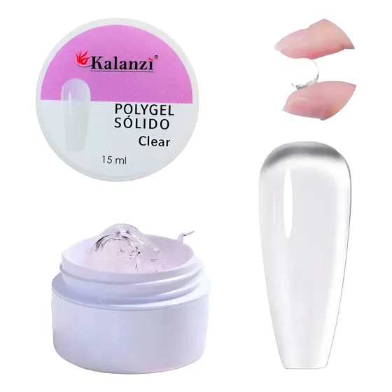Polygel Solido Para Uñas Transparente 15ml Gel Solido 