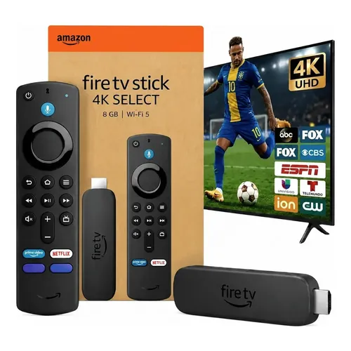 Amazon Fire TV Stick 4K SELECT 2個セット Dispositivo De Streaming Amazon Fire Tv Stick 4k Select Com Preto
