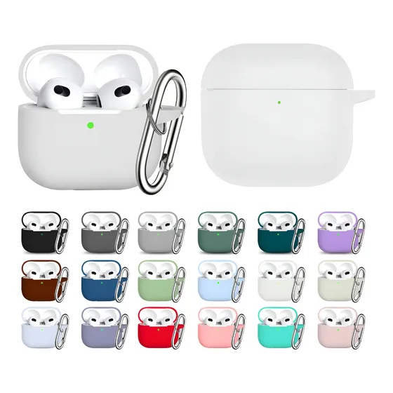 Capa Case Silicone Para AirPods 3 Mosquetão Gancho Luxo