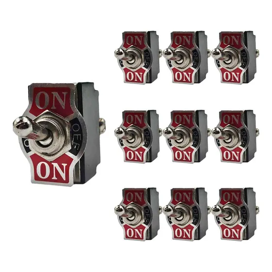 Pack 10 Interruptor De Palanca 6 Tornillos 2p 2t Argos