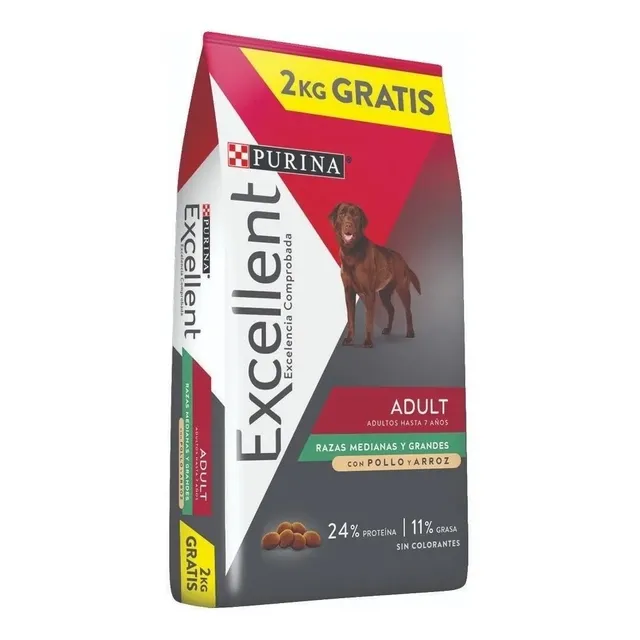 Alimento Purina Excellent para Perro Adulto de Raza Mediana y Grande en Bolsa de 22 kg