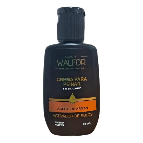 Walfor Crema De Peinar Sin Enjuague Aceite De Argan Activador Rulos X60grs