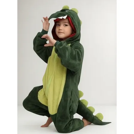 Pijama Y Disfraz Enterito Polar Niño Dinosaurio