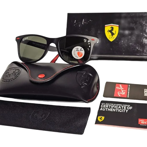 Gafas Ray-ban Wayfarer Azul Con Lentes Polarizadas Ferrari Rojo Verde Musgo Negro Negro