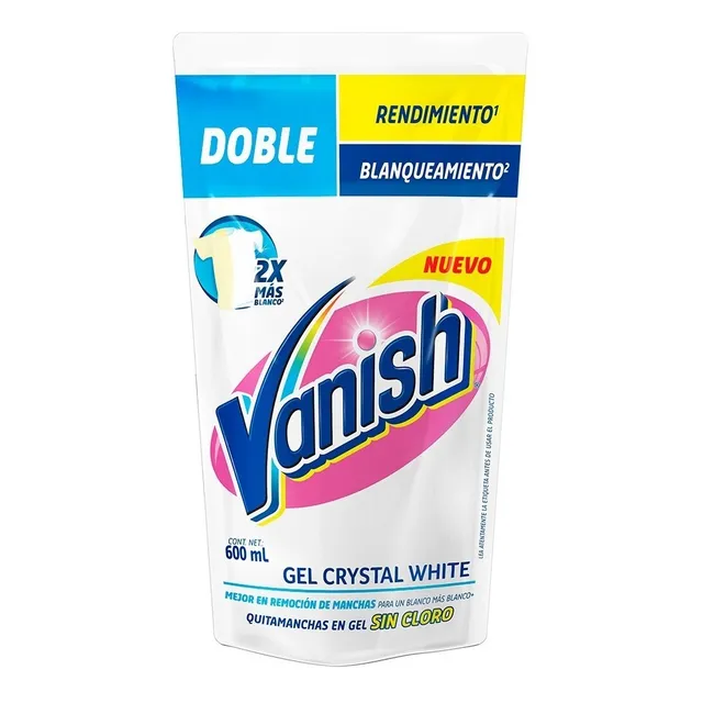 Vanish Gel Crystal White Quitamanchas Sin Cloro De 600ml