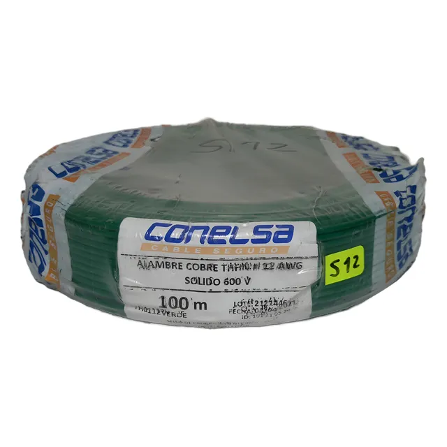 Cable Eléctrico Sólido 12 Awg Thhn