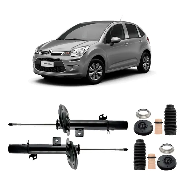 Par Amortecedor +kit Dianteiro Citroen C3 2014 2015 2016 17