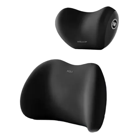 Almofada Encosto Lombar Pescoço Banco Carro Universal Preto Preto