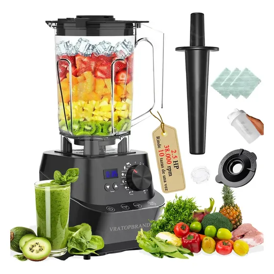 Licuadora Profesional Uso Rudo Hielo Blender Exprimidor1500w Negro