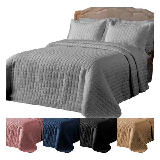 Cobre Leito Colcha Cama Viúva 3 Pçs Matelado Dupla Face