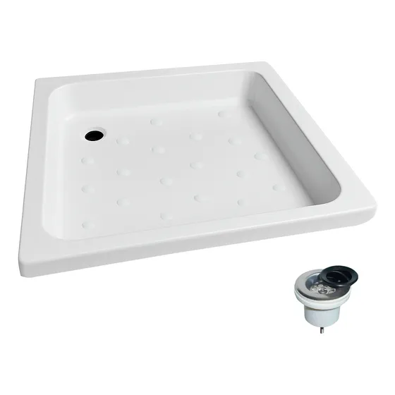 Plato De Ducha Embutir 80x80 Bagnara C/desagüe - Full Hogar