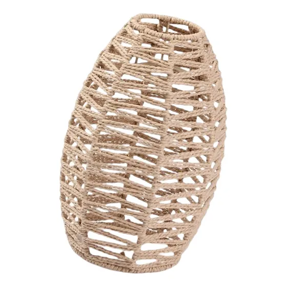 . Lámpara Colgante Pantalla Tejida Boho Mimbre Rattan Para