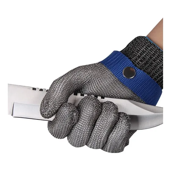 A Guantes De Malla Alambre Resistentes Al Corte Carnicero Xl