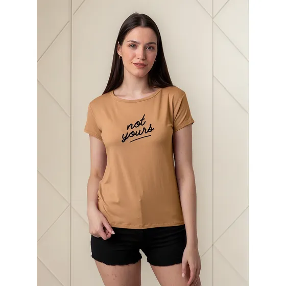 Remera Onyx Estampada Viscosa Not Yours Cuello Redondo Mujer