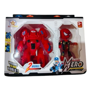 Boneco Heróis Com Robô Transforme Homem-aranha Boneco Heróis Com Robô Transforme Homem-aranha