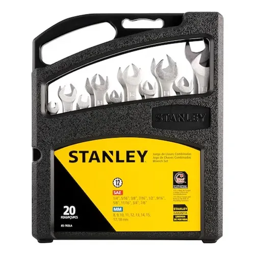 Juego de llaves combinadas Stanley 85-783la, 20 piezas, mm y polo