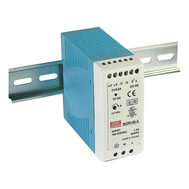 Mean Well Mdr-40-5 Fuente De Alimentación De Riel Din De Ca A Cc, 5 V, 6 Amperios, 30 W