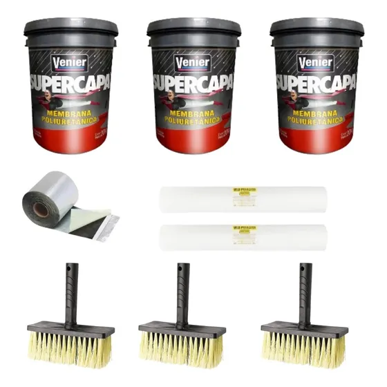 Membrana Liquida Dessutol 3x20k + Malla Velo + Accesorios Acabado Mate Color Blanco