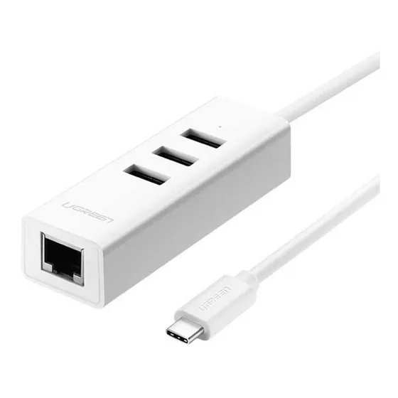 Hub Adaptador Usb Tipo C A Rj45 Red Lan + Usb 2.0×3 / Ugreen