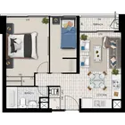 2 dormitorios  |  1 baño