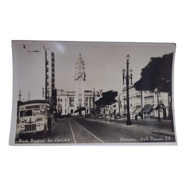 São Paulo Sp Rua Duque De Caixas Decáda 40 Postal Fotolabor
