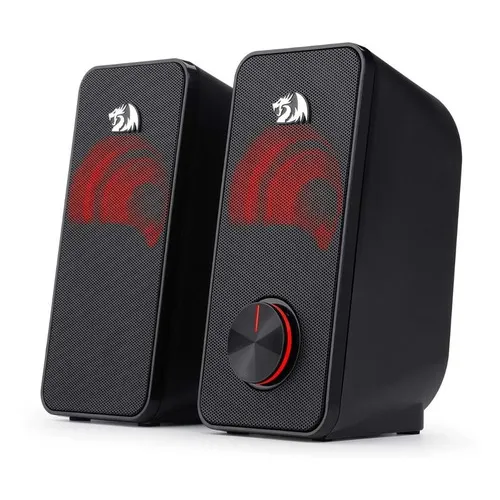 Caixa De Som Gamer Redragon Stentor Stereo 2.0 Gs500 5w Led Cor Preto