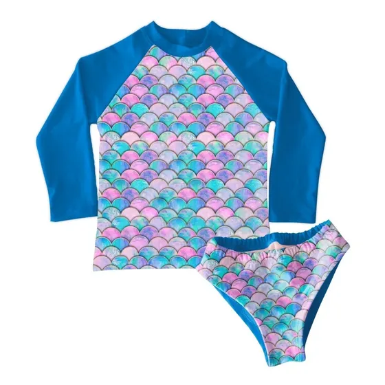 Conjunto De Traje De Baño Para Niña Cola De Sirena Piscina