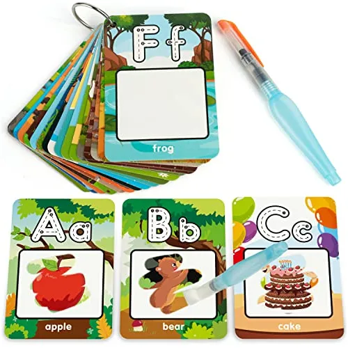 Coogam Alfabeto Tarjetas Para Colorear Agua, Aqua Xl5rq