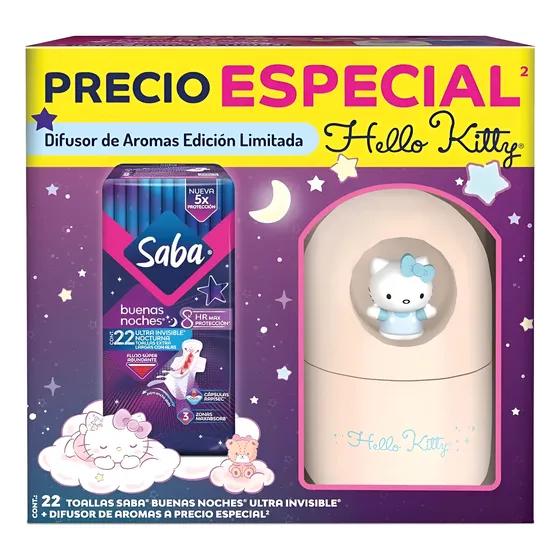 Toallas Nocturnas+difusor Beige De Aromas Hello Kitty