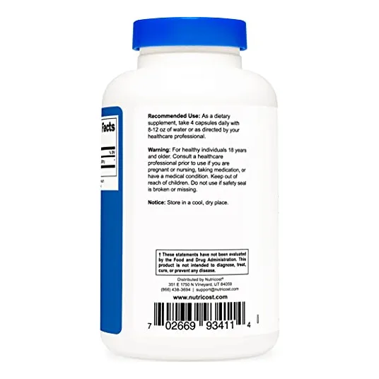 Suplemento Nutricost De Ácido D-aspártico (daa) 3000 Mg 180 