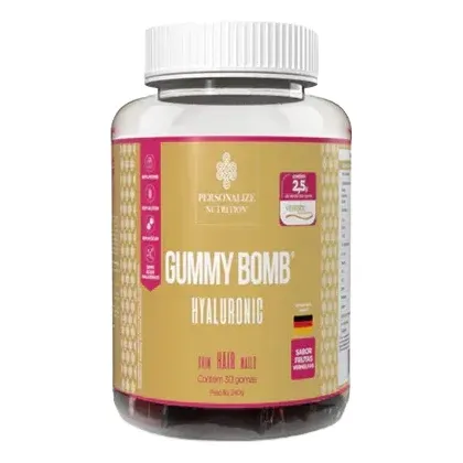 Gummy Bomb Hyaluronic Ácido Hialurônico Colágeno 30 Gomas Frutas Vermelhas