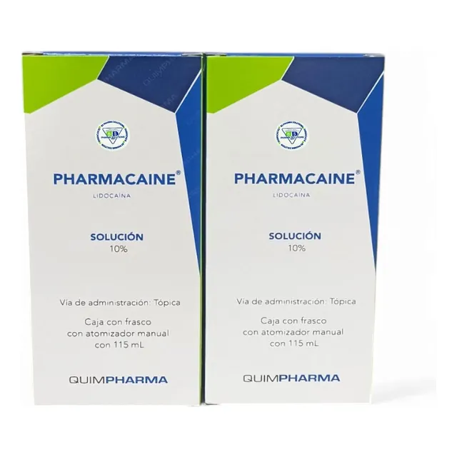 2 Pharmacaine Lidocaina Spray Solución 10% 115ml Atomizador