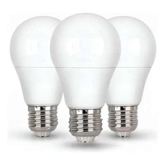 Kit 3 Lâmpada Bulbo Led 9w Luz Branco Frio 6500k Bivolt E27