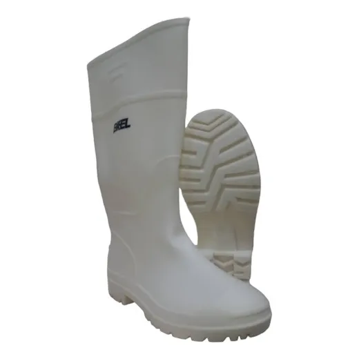 Botas De Goma Pvc Caña Larga Blanca Sanitaria S/p Exxel