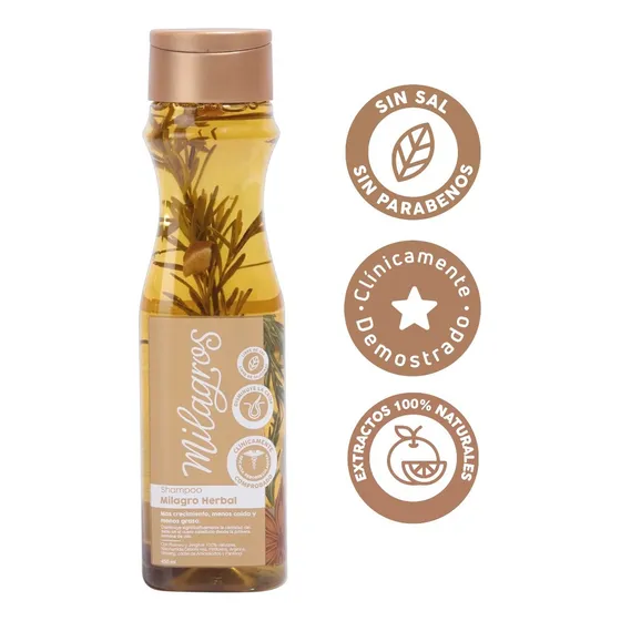 Shampoo Milagros Herbal Anticaída 450 Ml Sin Sal