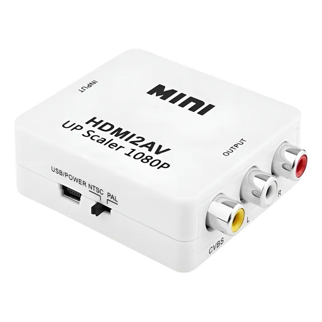 Conversor Hdmi A Rca Av Adaptador Tv Tubo Convertidor 1080