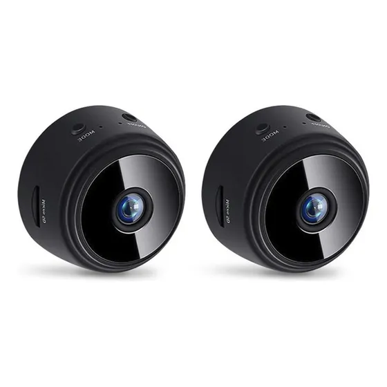 Mini Câmera Wifi Ip Filma No Escuro Com Infra Espiã 2pcs