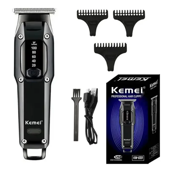 Afeitadora Y Trimmer Recargable Kemei Km 659 Inalámbrica