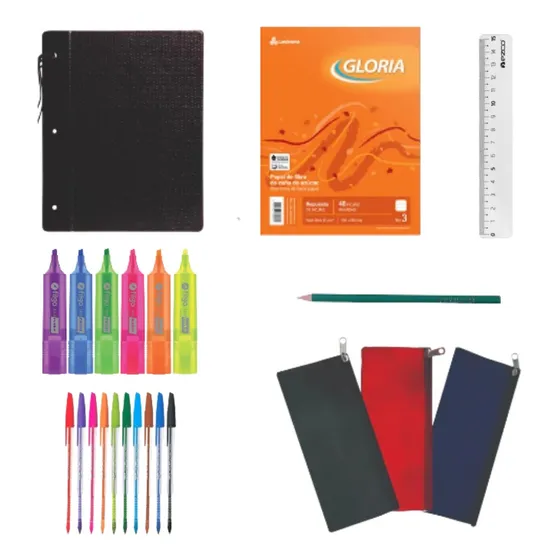 Kit Set Utiles Escolares Secundaria 17 Producto Carpeta Boli