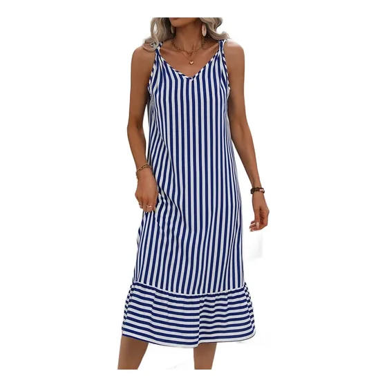 Vestido Bata Dama Rayado Suelto