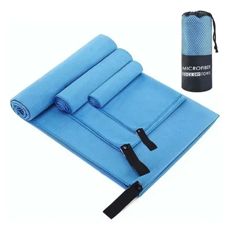 Toalla Baño Viaje De Microfibra De Secado Rápido, 3 Pcs