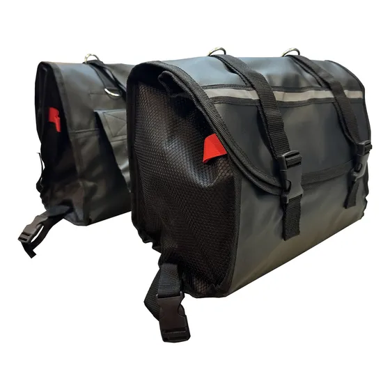 Alforjas Bolsos Laterales Para Moto Impermeables Extensibles Color Negro